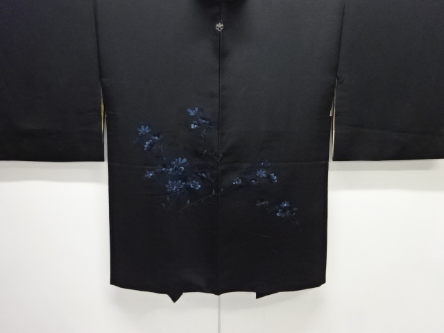 JAPANESE ANTIQUE HAORI / TAISHO ROMAN STYLE / SILK / EMBROIDERY / BRANCH FLOWER